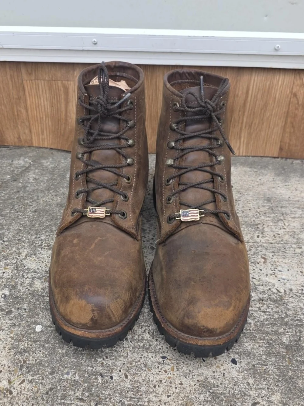 Brown Leather Chippewa Boots Size 12 Soft Toe